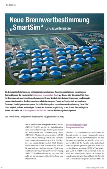 Neue Brennwertbestimmung „SmartSim“ für Gasverteilnetze Neue Brennwertbestimmung „SmartSim“ für Gasverteilnetze